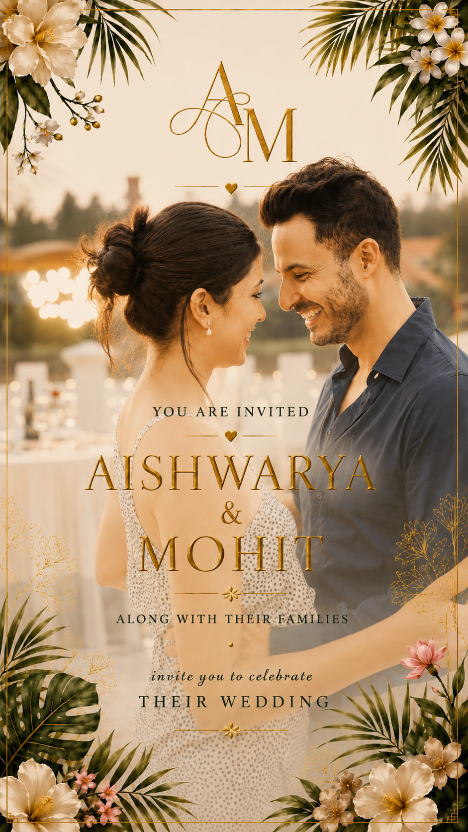 Aishwarya & Mohit, along with their families, invite you to celebrate their wedding