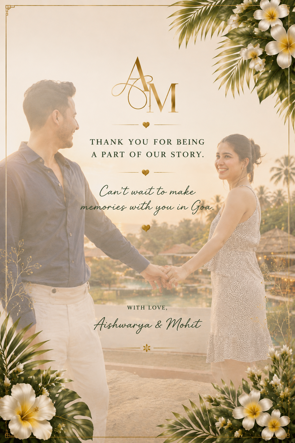Thank you for being a part of our story — with love, Aishwarya & Mohit